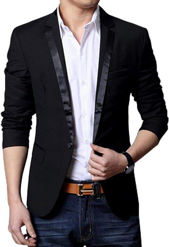 Slim Fit Casual Black Blazer For Mens Amazon.ca Clothing & Accessories
