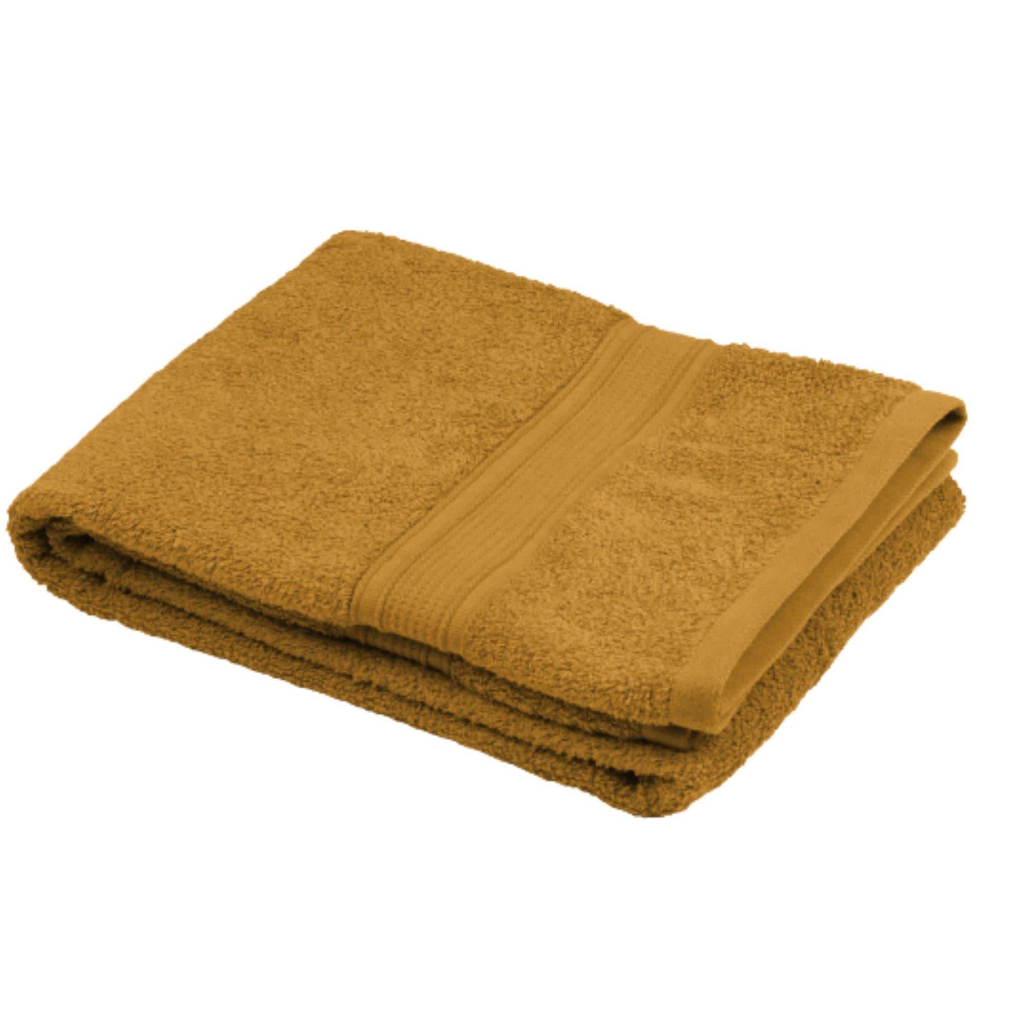 Stof - Bath Towel - Size 50 x 90 cm - 100% Organic Cotton - Curry Colour - Lagoon Model - Bath Linen - Wash at 40 cm