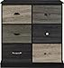 Ameriwood Home Mercer 6 Door Storage Cabinet with Multicolored Door Fronts, Black