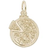 10k Yellow Gold Pizza Charm, Charms for Bracelets