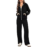 Totatuit Womens 2 pieces Sweatsuit Sets Zip Up Sweatshirts and Sweatpants Tracksuit Lounge Set Travel Outfits with Pocktes