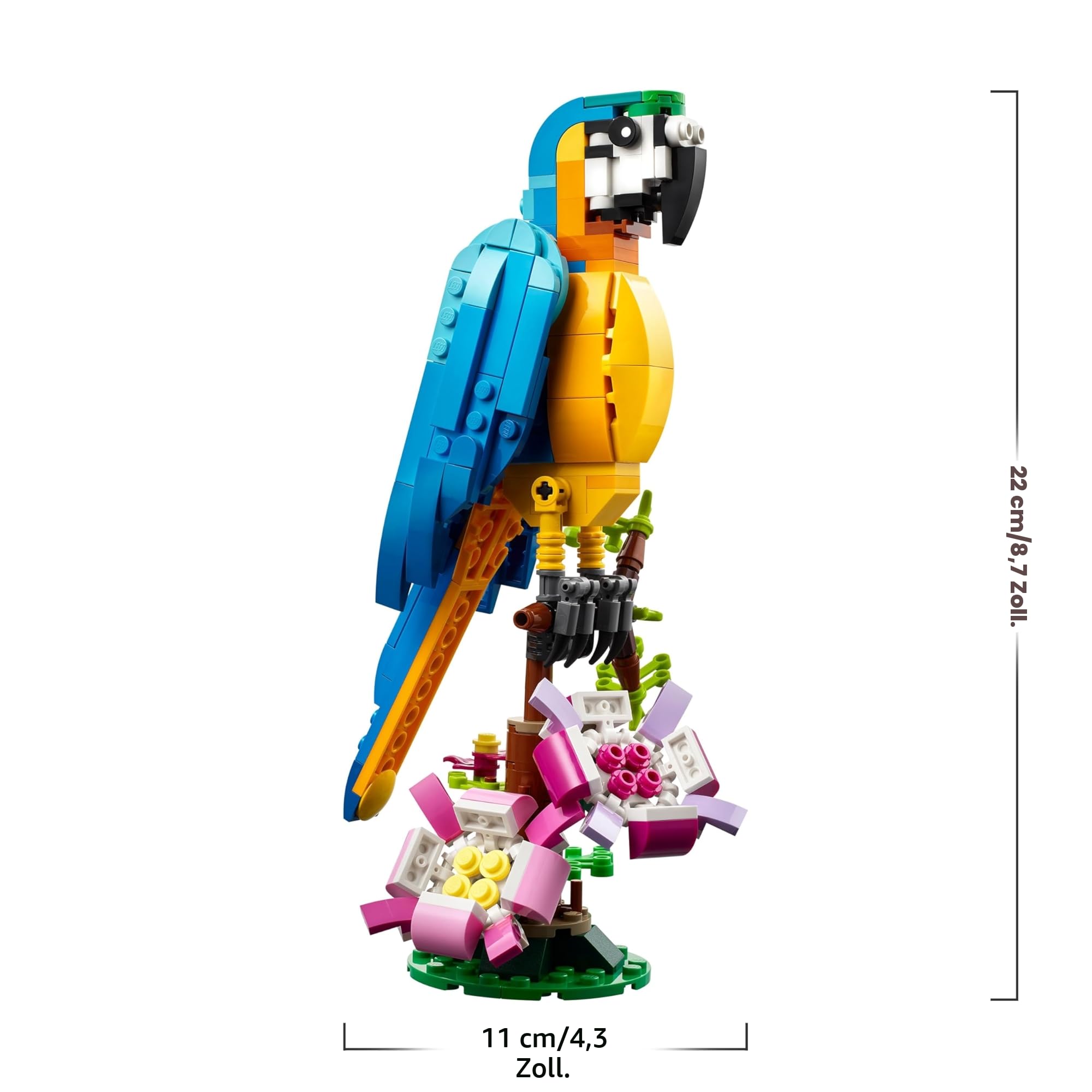 LEGO Creator 3in1 Exotischer Papagei - Konstruktionsspielzeug mit DREI Tierfiguren - Spielzeug mit Papagei, Fisch und Frosch Minifiguren - Kreatives Geschenk für Mädchen und Jungen ab 7 Jahren 31136 8