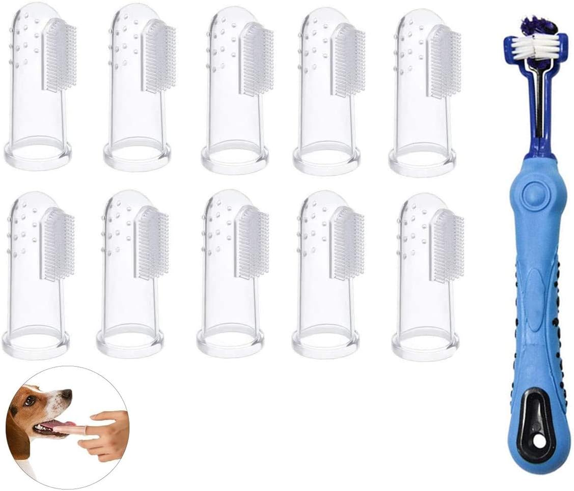 BTkviseQat Hundezahnbürsten, Pet Fingerzahnbürste Dentalhygiene-Bürsten Naturkautschuk Finger Zahnbürsten für Hund und Katze