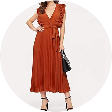 rust wrap dress