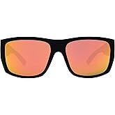 I-SEA Men's Captain Polarized Sunglasses - Mens Sunglasses with Scratch-Resistant & Hydrophobic-Coated Lenses, Trendy Sunglasses with Polycarbonate Frame - Black Frame, Red Mirror Polarized Lens