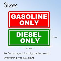 10pc Diesel Only and Gasoline Only Stickers for