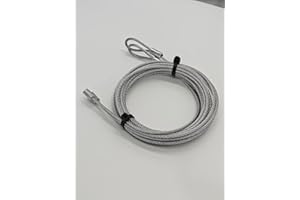 Pair of 13.6ft Heavy Duty Garage Door Extension Cable for 12ft Garage Door, Galvanized Steel Wire Rope with End Loops, Replac