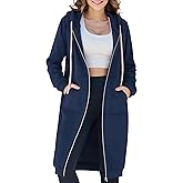 Ablanczoom Womens Long Zip Up Hoodies Comfortable Fleece Fashion Sweatshirts 2026 Casual Jackets with Pockets