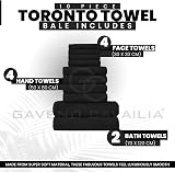 GC GAVENO CAVAILIA Towels 10 Piece Egyptian Cotton Bale Set Black view 3