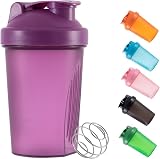 DDSHUN Shaker Bottle 400 ml Protein Powder Mix Ball BPA Free Purple
