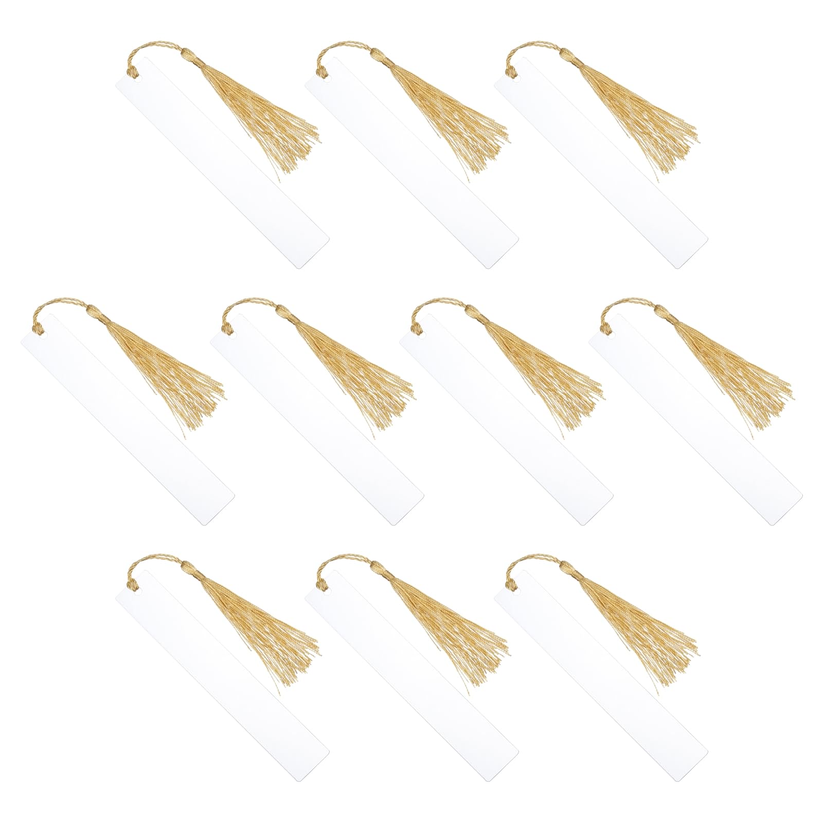 PATIKIL 5.9" x 1" Blank Acrylic Bookmark, 30pcs Heat Transfer Rectangle Clear Book Marks Page Markers with Gold Tassel for Women Book Lover DIY Projects Gift — image 1