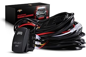 Auxbeam LED Light Bar Rocker Switch with 3Pcs Switching Lines Wiring Loom Harness Kit LED Light Pod Fog Light Spot Light Swit