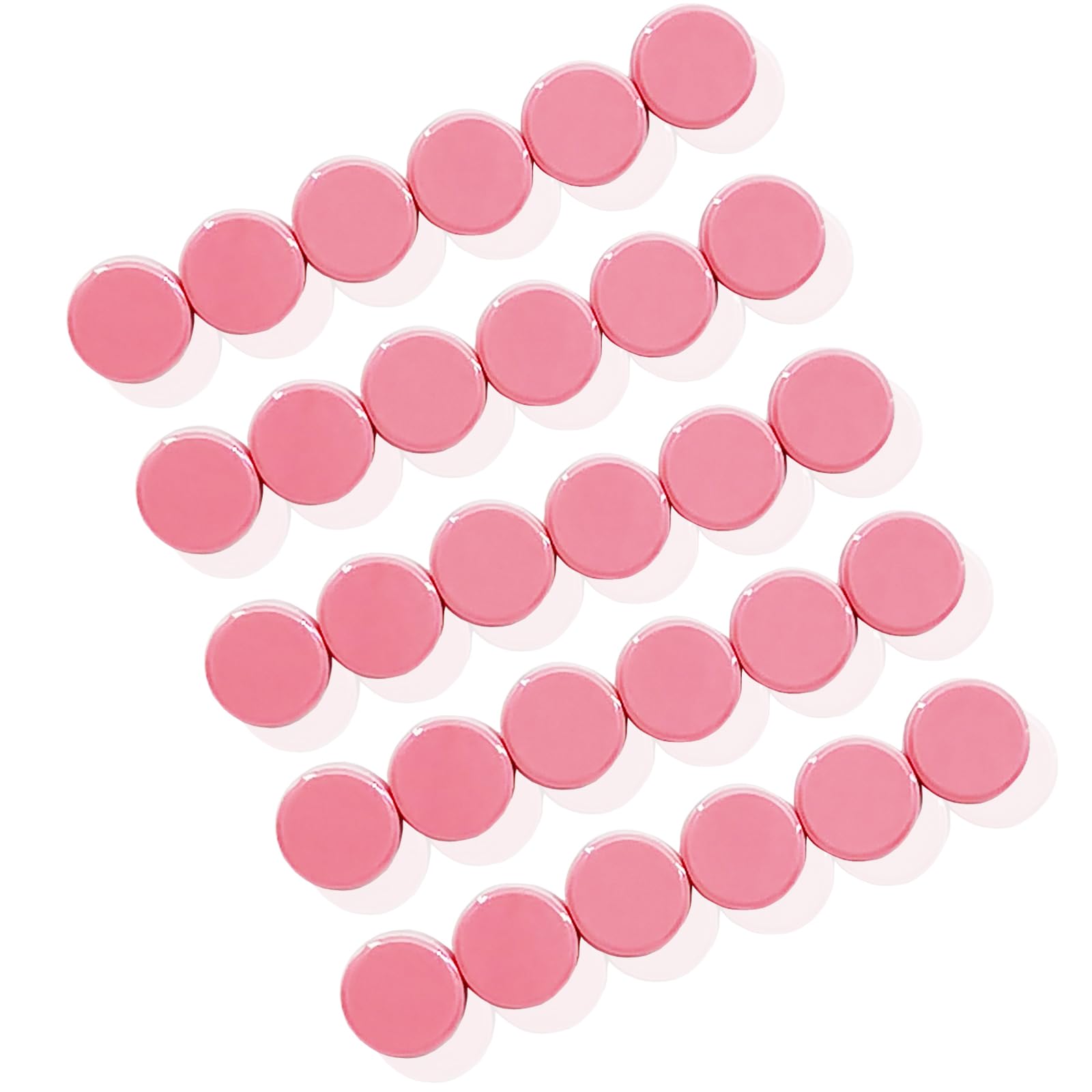 ZDZBLX Fridge Magnets, 30 Pack Strong Small Round Magnets for Whiteboard & Fridge, Colourful Craft Magnets for Home School & Office, Cute Mini Magnetic Dots for Refrigerator, Noticeboard - Pink Magnet