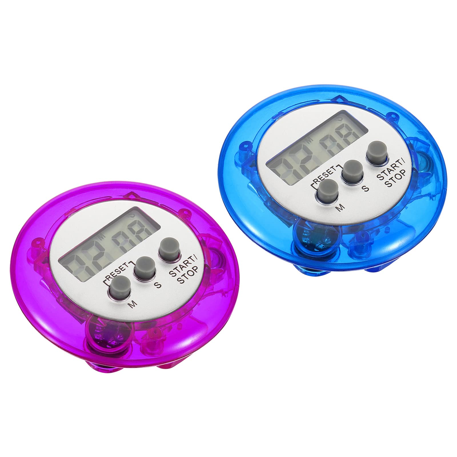 PATIKIL Round Digital Timer, Small Count Down/UP Clock with Magnetic, Big LCD Display Loud Sounds Minute Second Kitchen Timer for Games, Cooking, Blue Purple