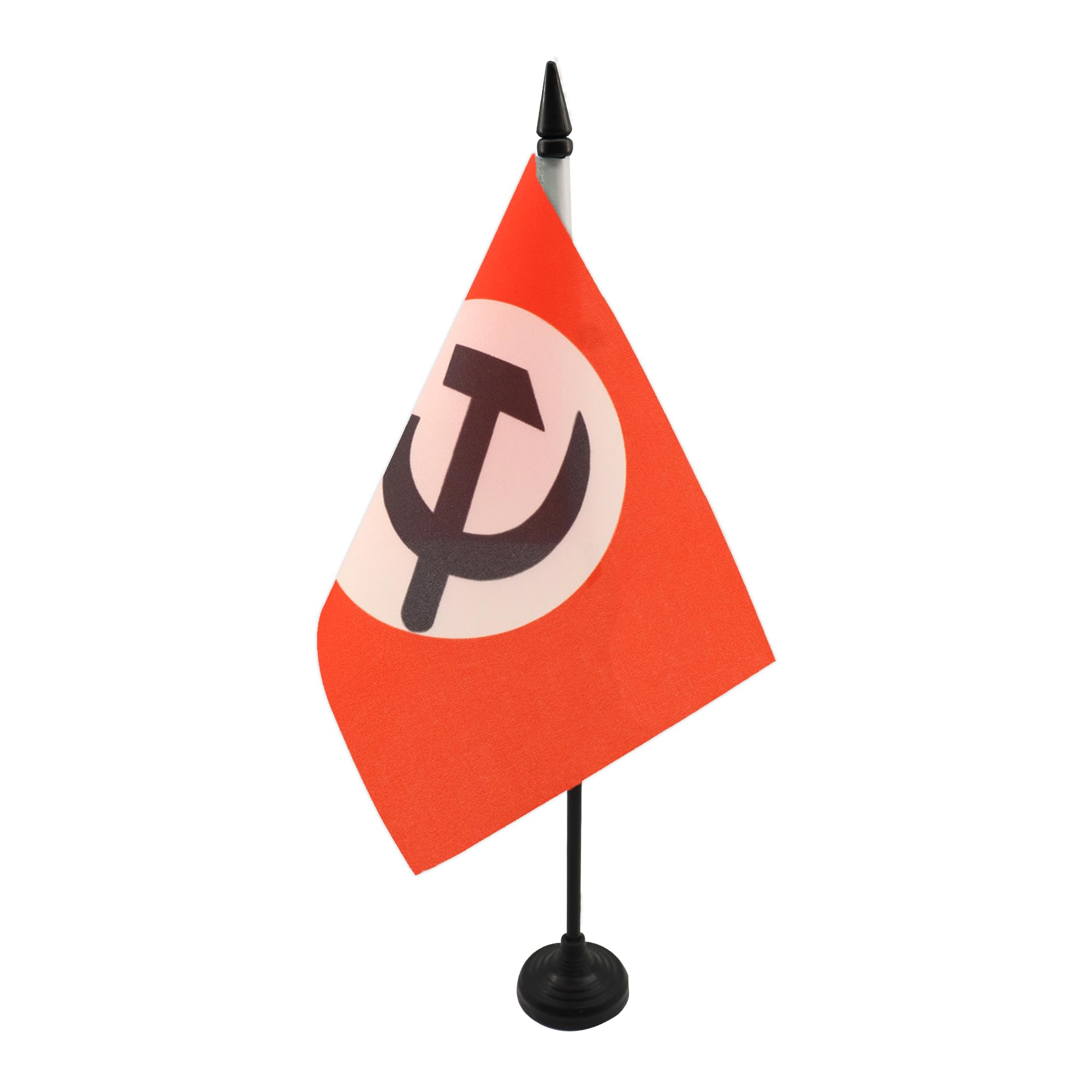 AZ FLAG National Bolshevik Party Table Flag 5'' x 8'' - communist Russian Office Decoration 100% Polyester 21 x 14 cm - Mini Desk Flag with Pole and Black Plastic Base