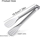 MOLHEM 5Pcs Kitchen Tongs Stainless Steel 7 inch Easy Grip Non Stick view 2