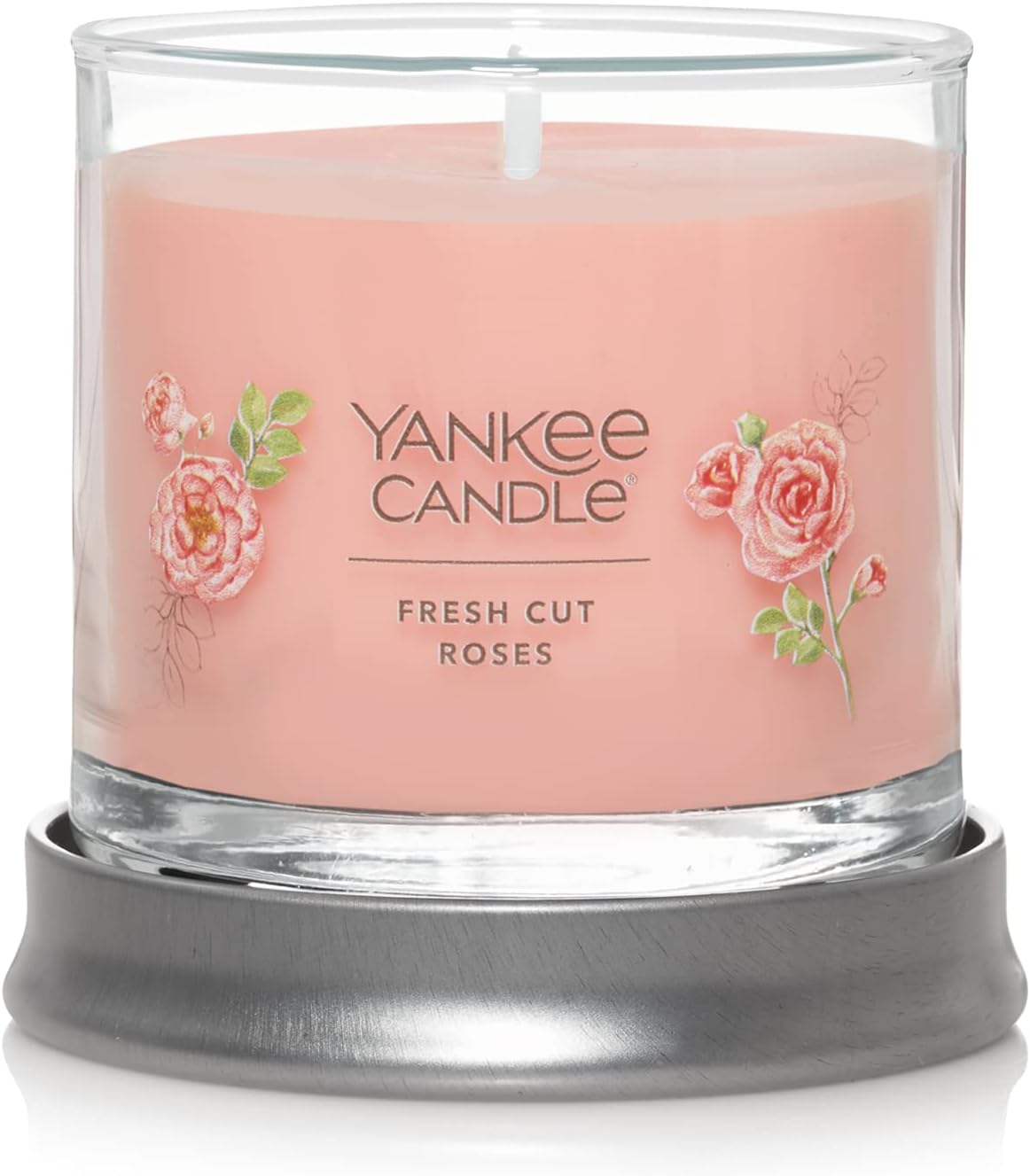 Candles & Holders - Yankee Candle Fresh Cut Roses Scented, Signature 4.3oz Small Tumbler Single Wick Candle, Over 20 Hours of Burn Time