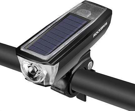 Amazon Rockbros ロックブロス 自転車 ライト ソーラー Usb充電式 ヘッドライト Led 防水 軽量 懐中電灯 ホーンが付き ロードバイク クロスバイク ホワイト Rockbros ヘッドライト