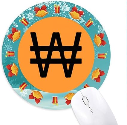 Amazon 韓国通貨記号 円形滑りゴムのマウスパッドクリスマスプレゼント Offbb Ja マウスパッド 通販