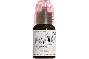 Perma Blend True Brown Eyebrow Tattoo Ink Pigment, Professional Brow Microblading Supplies, 1/2 oz Bottle