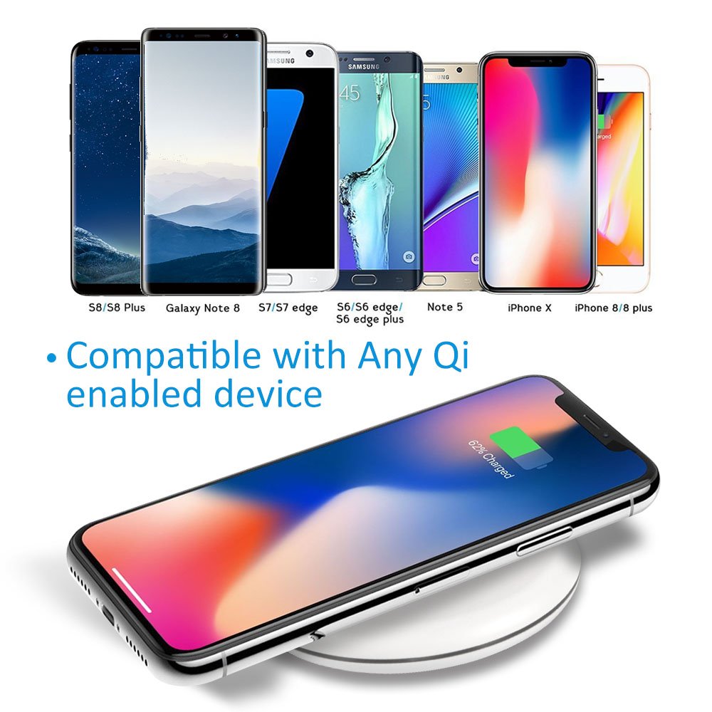Wireless Charger, Christmas, Wozzako Charging Pad Compatible with iPhone Xs Max/XS/XR/X/8/8 Plus, Samsung Galaxy S9/S9+/S8/S8+/S7/S7 Edge More