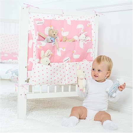 Elonglin Lit Suspendu Sac De Rangement Pratique Organisateurs De Lit Bebe Avec 9 Poches Bebe Sac Pochette De Rangement Pour Lit Bebe Table De Chevet En Coton Couleur 1 La Chambre De