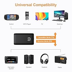 JXTZ Aux Bluetooth Adapter for Car, 2 in 1