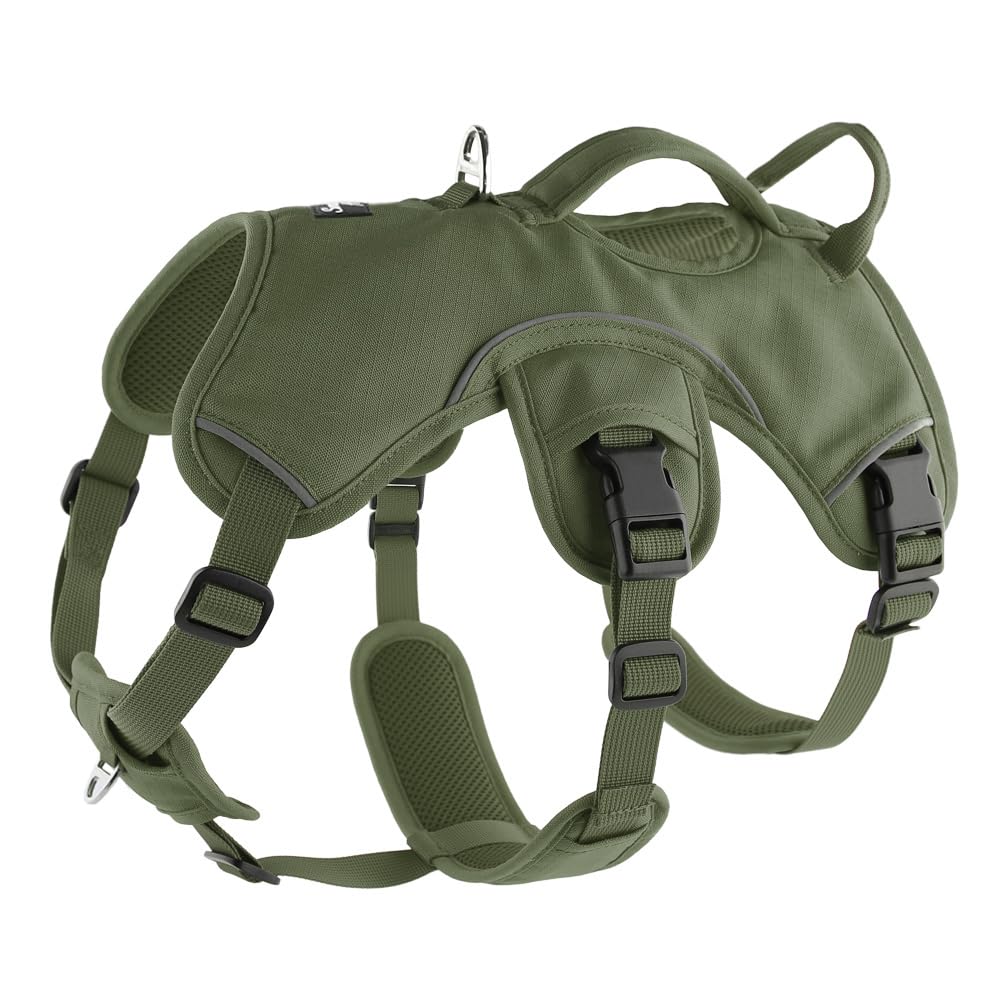 Snootiful Hound Sighthound Harness for Greyhounds, Whippets & Lurchers – Escape Proof Padded 3-Point Dog Harness - Secure Fit, No Pull Harness For Deep-Chested Breeds (Olive Green, XS) — image 1