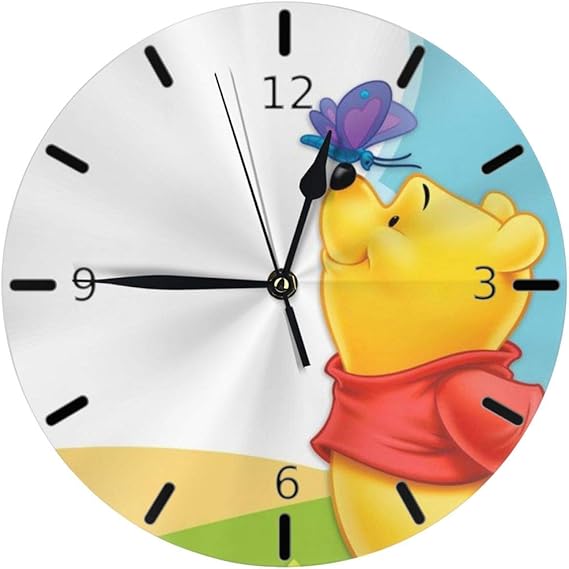 Amazon Co Jp くまのプーさんの壁紙2 掛け時計 円形 シンプル 静音 おしゃれ 高級感 フレームなし インテリア 壁掛け時計 置き時計 ホーム キッチン