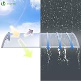 VOUNOT Front Door Canopy Outdoor Awning 120x80 cm Grey view 3