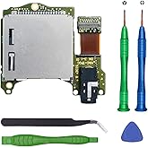 Replacement Game Card Cartridge Reader Slot Compatible with Nintendo Switch, Game Card Reader with Headphones Jack Plug Port 