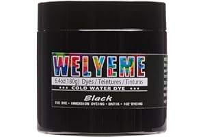 WELYEME Cold Water Dye Black 6.4oz, Tie Dye Powder, Fabric Dye Powder for Clothes