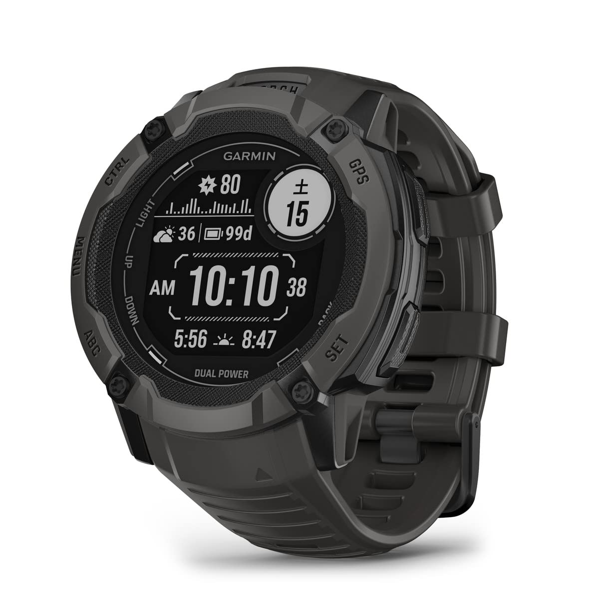 ガーミン(GARMIN) Instinct 2X Dual Power Graphite タフネスGPSスマートウォッチ Suica対応 防水 防塵 耐熱 ストレス値 心拍数 登山【日本正規品】商品画像