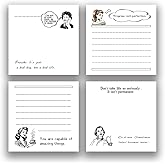 Retro Funny Quotes 4Pads/200Sheets 3x3 inch Sticky Notes Set, Vintage Memo Pads with High-Adhesive, Post Reusable Tearable it Notes for Journal Planners Office School Home, Bulk Retro Stationery Gift