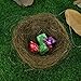 OULII Artificial Nest Easter Mini Colored Thread Bird Nests for Candies Eggs(Random Color)