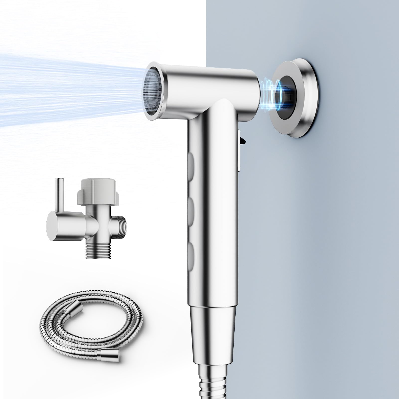 Photo 1 of FEELSO Handheld Bidet Sprayer for Toilet, Adjustable Water Pressure Jet Spray Toilet with Bidet Hose for Diaper Sprayer Kit, Feminine Baby Wash, Pet Shower & Muslim Shower