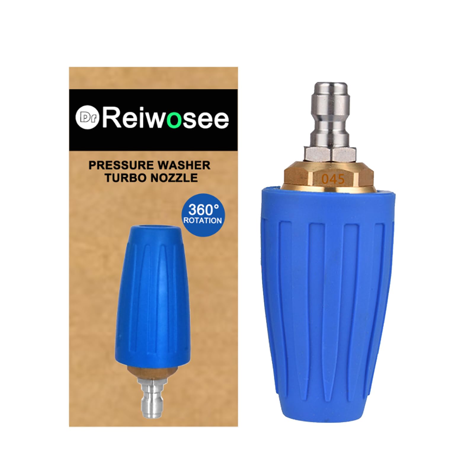 Rotating Turbo Nozzle Universal for Water Pressure Washer, Nozzle for Pressure Washers, 4000 Psi Pressure Washer Nozzle Calibre 1,311 mm, Use a 1/4 Inch Quick Connector Turbo Washer (Blue)