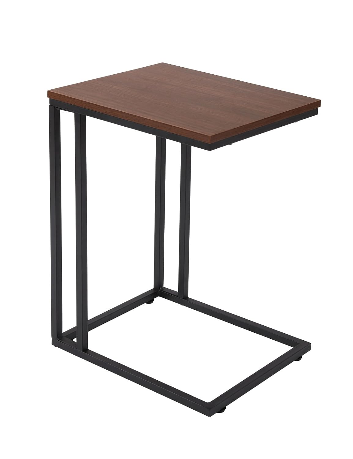 tall end table with shelves on Fivegiven Under Couch Sofa Side Table C Shaped Tall Rustic End Table Brown Walnut 26 Inch Furniture Kolenik Accent Furniture