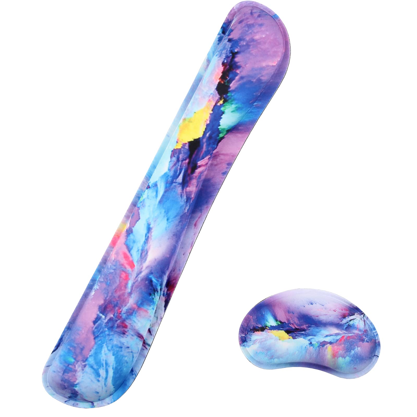 Keyboard Wrist Rest Pad,Memory Foam Keyboard Wrist Support, Ergonomic Palm Rest, Wrist Rest for Computer Keyboard,Laptop,Mac,Office,Gaming,Easy Typing and Pain Relief (Aurora Snow Scenery)