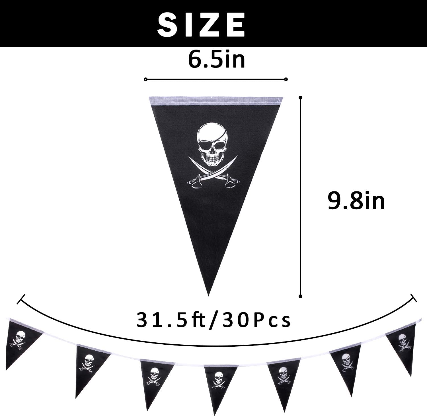 Whaline 31.5ft Halloween Jolly Roger Banner - Image 3