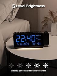 ROCAM Projection Alarm Clock for Bedroom, Digital
