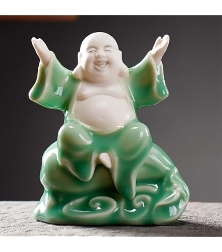 Amazon.com: KJYHXX Ceramic Laughing Maitreya Buddha Statue