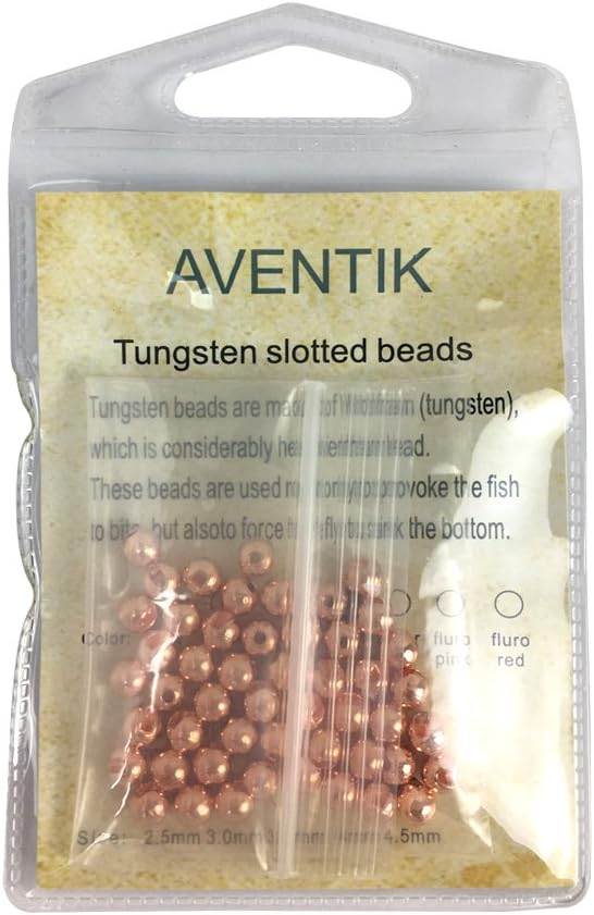 Aventik Think Fast Think Deep Beads 50pc Tungsten Beads Slotted Fly Tying Materials 10 Colors / 5 Sizes Jig Hooks Fly Fishing
