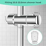 Alyvisun Chrome Shower Head Holder with 2 Hooks 20.5-23.5mm Adjustable view 2