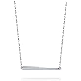 S.Leaf Gold Dainty Pendant Necklaces for Women Sterling Silver Gold Plated Layered Horizontal Vertical Bar Star Starburst Moon Cubic Zirconia Lariat Necklace for Women Trendy Gifts