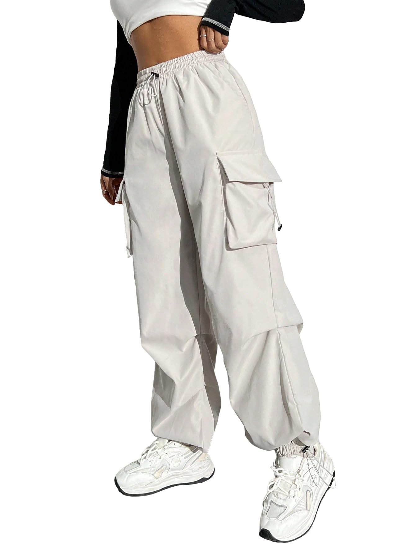 SweatyRocks Women's Drawstring Elastic Waist Loose