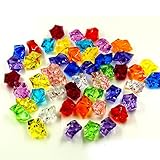 200 Pcs Mixed Color Acrylic Clear Crystal Colored Ice Rock Cubes, Vase Filler or Table Decorating Idea