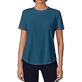 PINSPARK Soft Workout Tops for Women Short Sleeve UV Protection Shirt Quick Dry Athletic Hiking Travel Basic Tee Shirts
