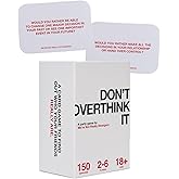 Don't Overthink It Conversation Card Game by We&rsquo;re Not Really Strangers | 150 Conversation Starter Cards, Get to Know You Game for Friends, Couples, Game Night, Date Night &amp; Parties, 2+ Players