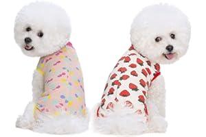 Miaododo 2 Packs Pet Dog Recovery Onesie Suit for Dogs Cats After Surgery,Dog Abdominal Wounds Bandages Cone E-Collar Alternative. (Pink, S)